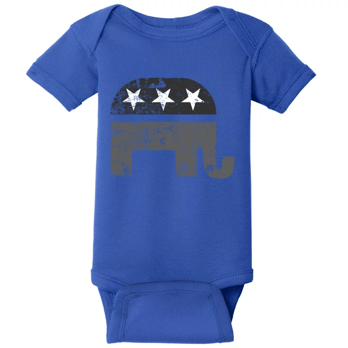 Patriotic Republican Vintage Distressed Style Graphic Cute Gift Baby Bodysuit