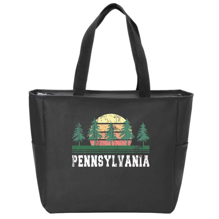 Pennsylvania Retro Vintage Zip Tote Bag