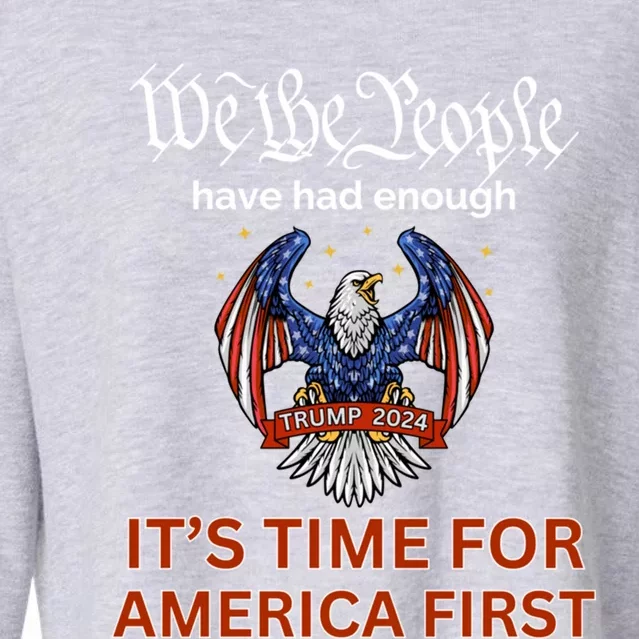 Pro Republican Vote Trump 2024 America First We The People Gift Cropped Pullover Crew