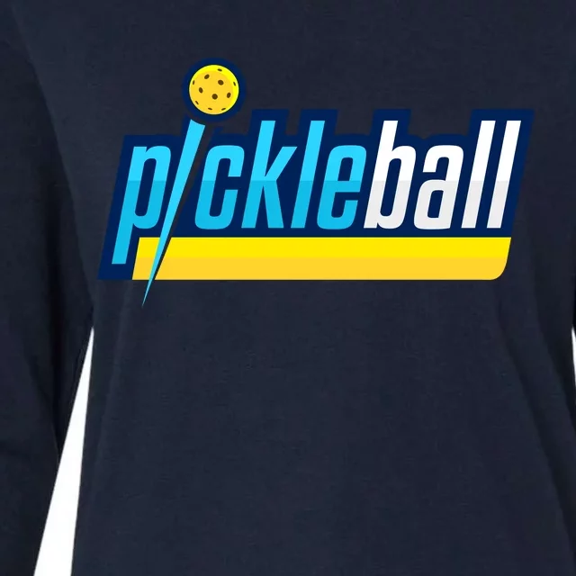 Pickleball Retro Volt Logo Womens Cotton Relaxed Long Sleeve T-Shirt