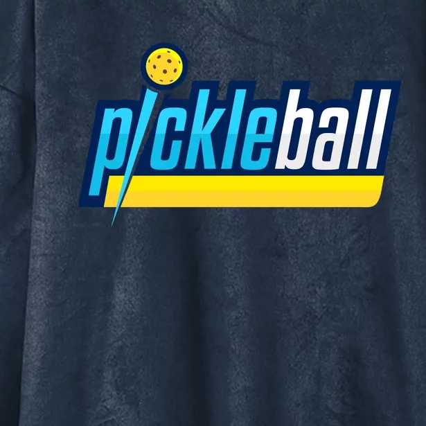 Pickleball Retro Volt Logo Hooded Wearable Blanket