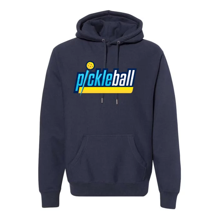 Pickleball Retro Volt Logo Premium Hoodie