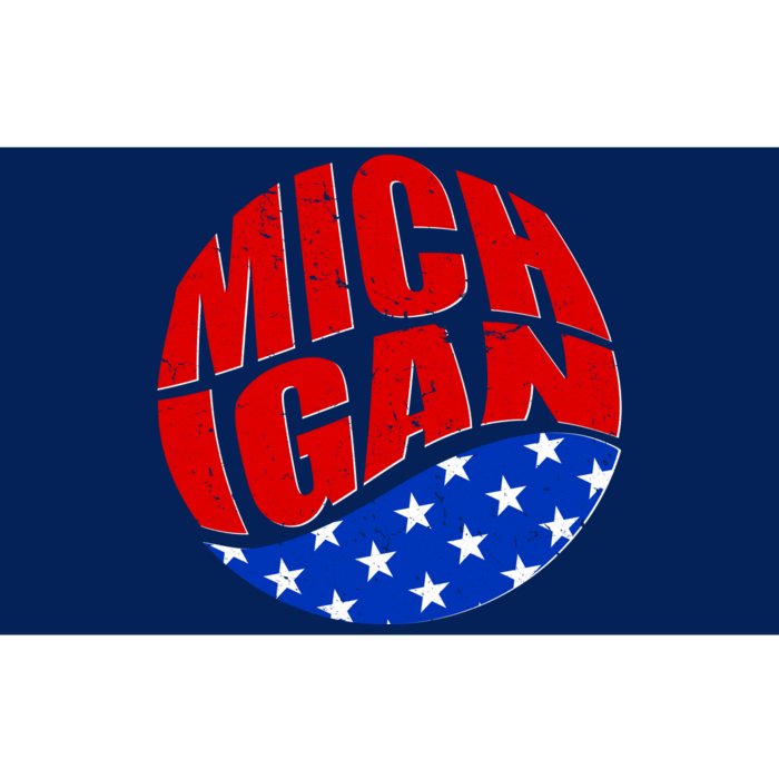 Patriotic Red White Blue Michigan Emblem Bumper Sticker