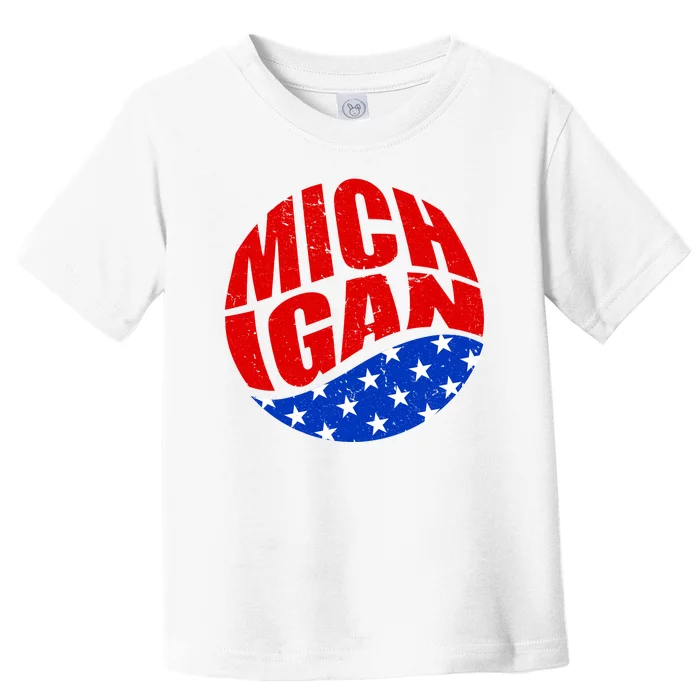 Patriotic Red White Blue Michigan Emblem Toddler T-Shirt