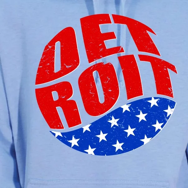 Patriotic Red White Blue Detroit Emblem Unisex Surf Hoodie