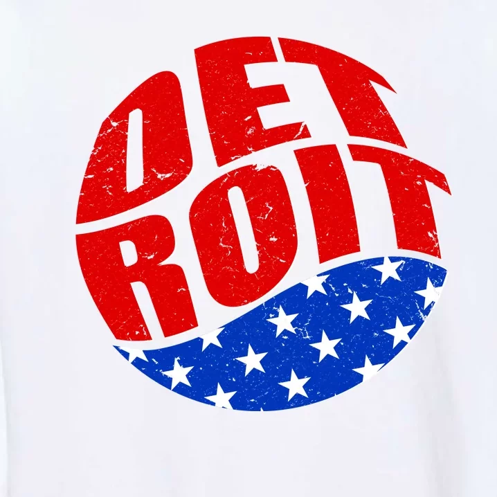 Patriotic Red White Blue Detroit Emblem Garment-Dyed Sweatshirt