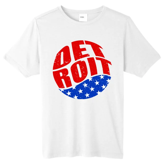 Patriotic Red White Blue Detroit Emblem ChromaSoft Performance T-Shirt