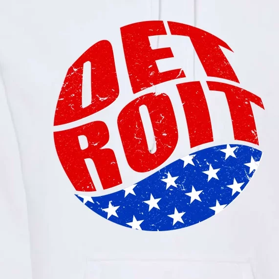 Patriotic Red White Blue Detroit Emblem Premium Hoodie