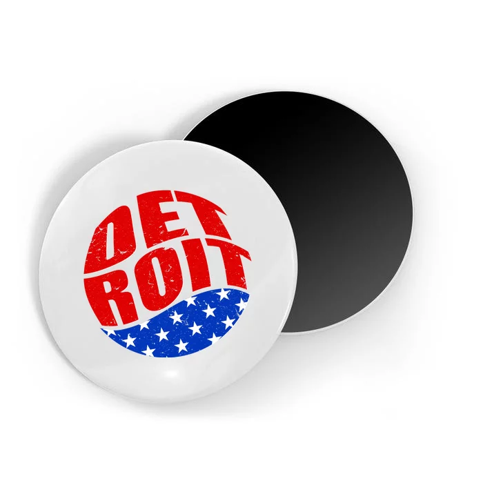 Patriotic Red White Blue Detroit Emblem Magnet