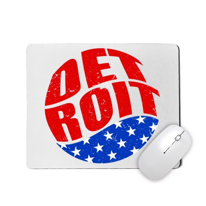 Patriotic Red White Blue Detroit Emblem Mousepad