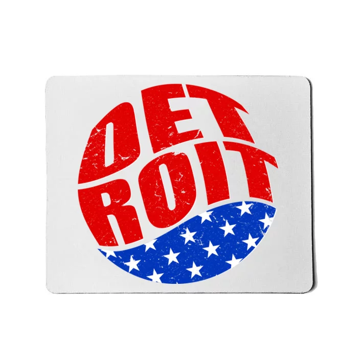 Patriotic Red White Blue Detroit Emblem Mousepad