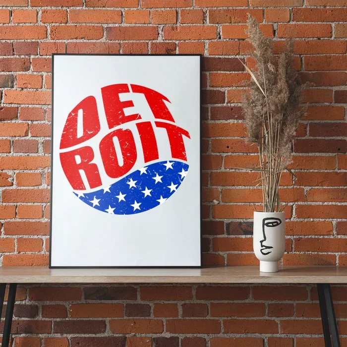 Patriotic Red White Blue Detroit Emblem Poster