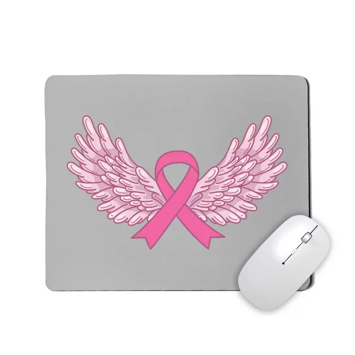 Pink Ribbon Wings Breast Cancer Awareness Mousepad