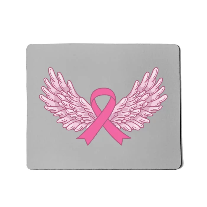 Pink Ribbon Wings Breast Cancer Awareness Mousepad