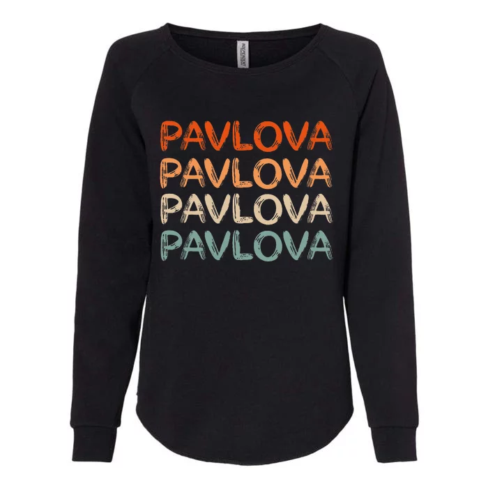 PAVLOVA Retro word art of favorite comfort foods dessert Womens California Wash Sweatshirt