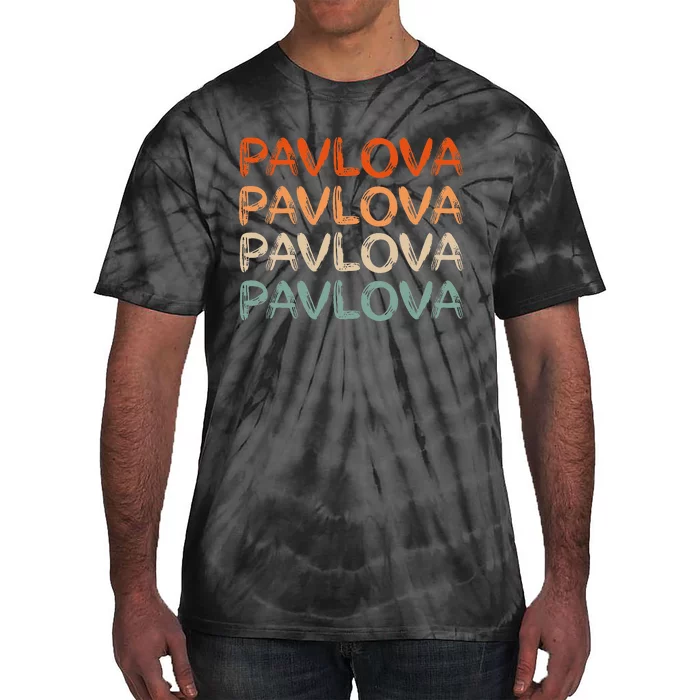 PAVLOVA Retro word art of favorite comfort foods dessert Tie-Dye T-Shirt