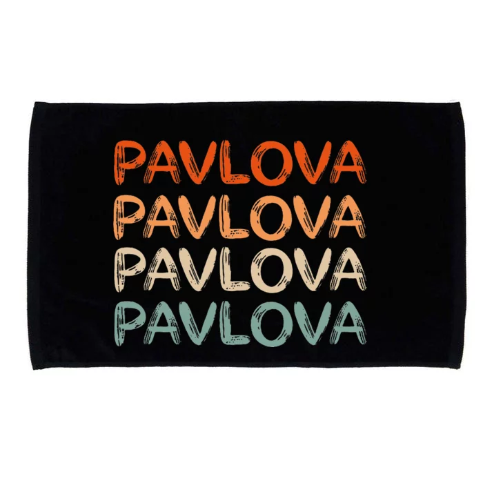 PAVLOVA Retro word art of favorite comfort foods dessert Microfiber Hand Towel