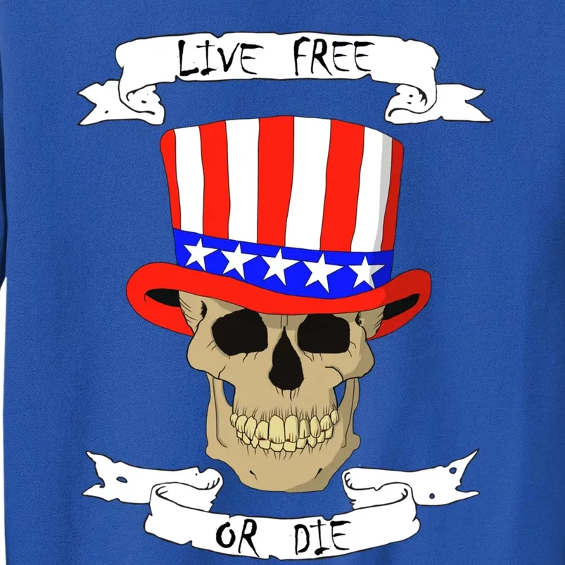 Patriotic Red White Blue Hat Skull 4th Of July Gift Sweatshirt