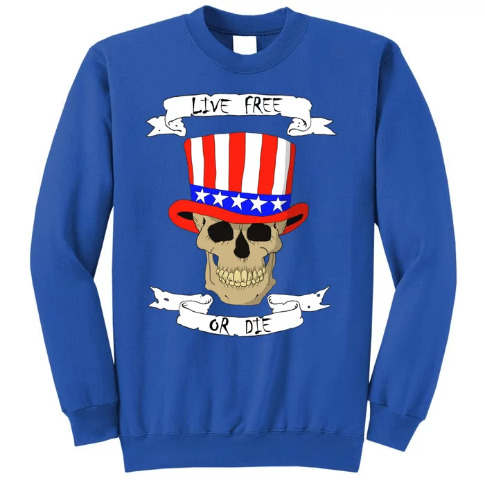 Patriotic Red White Blue Hat Skull 4th Of July Gift Sweatshirt