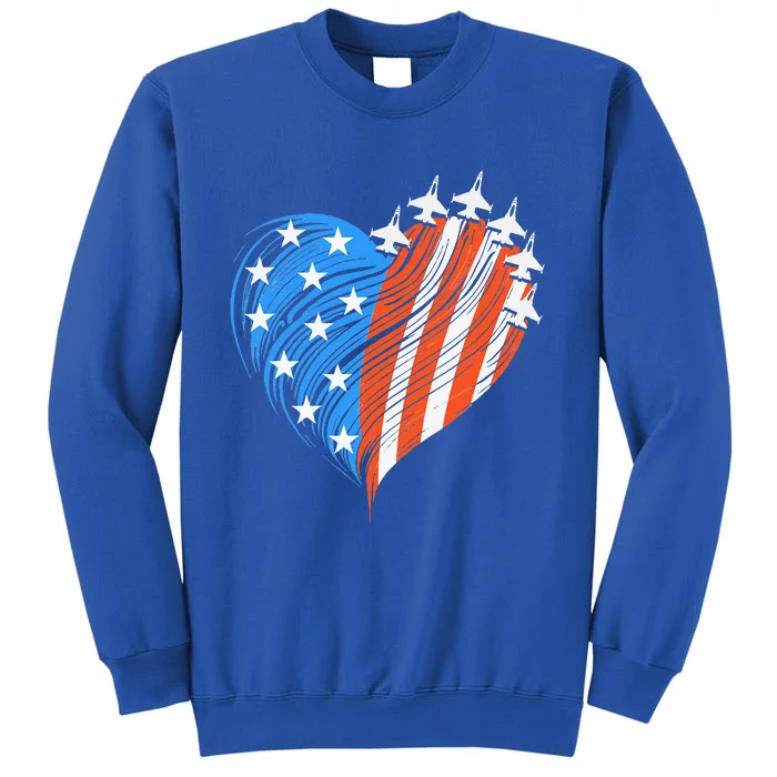 Patriotic Red White Blue Usa Flag Fighter Jets Sweatshirt