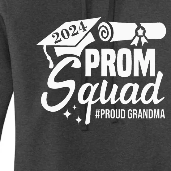 Prom Squad 2024 Proud Grandma Graduate Prom Class Of 2024 Women's Pullover Hoodie