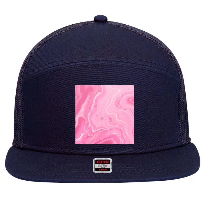 Pink Sublimation 2 7 Panel Mesh Trucker Snapback Hat