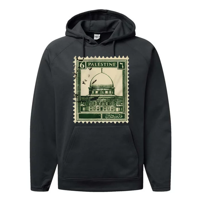 Palestine Stamp 2 Performance Fleece Hoodie