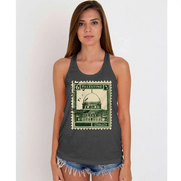 Palestine Stamp 2 Women's Knotted Racerback Tank