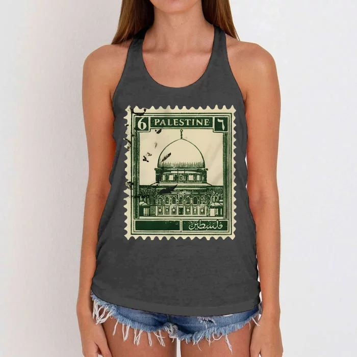 Palestine Stamp 2 Women's Knotted Racerback Tank