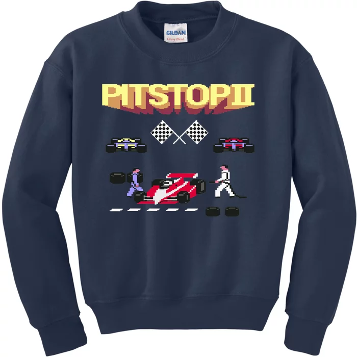 Pit Stop 2 Retro Theme Kids Sweatshirt