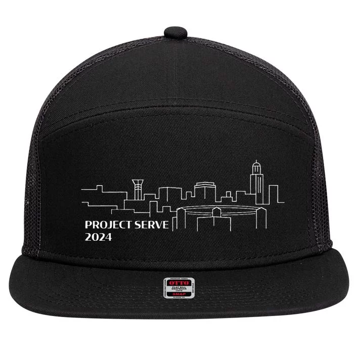 Project Serve 2024 7 Panel Mesh Trucker Snapback Hat