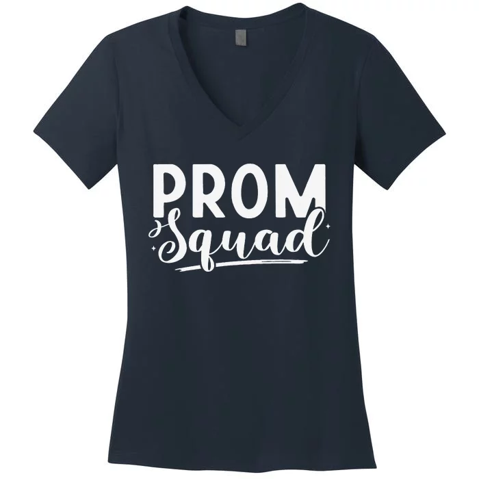 Prom Squad 2024 Funny Graduate Prom Class Of 2024 Women's V-Neck T-Shirt