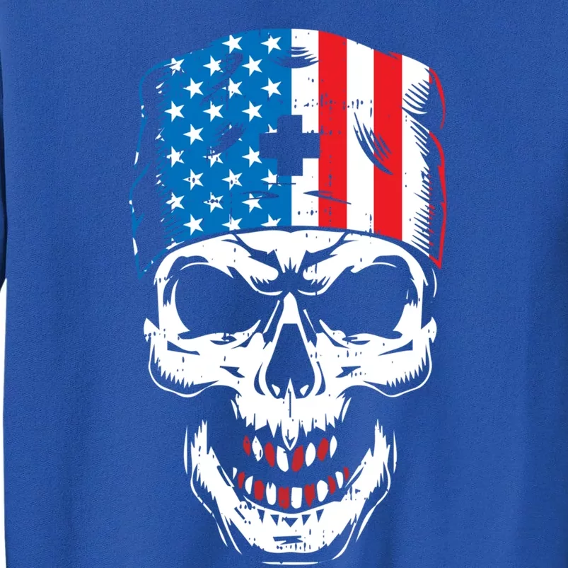 Police Skull 4th Of July Puppy Patriotic Dog Lover Police Gift Sweatshirt