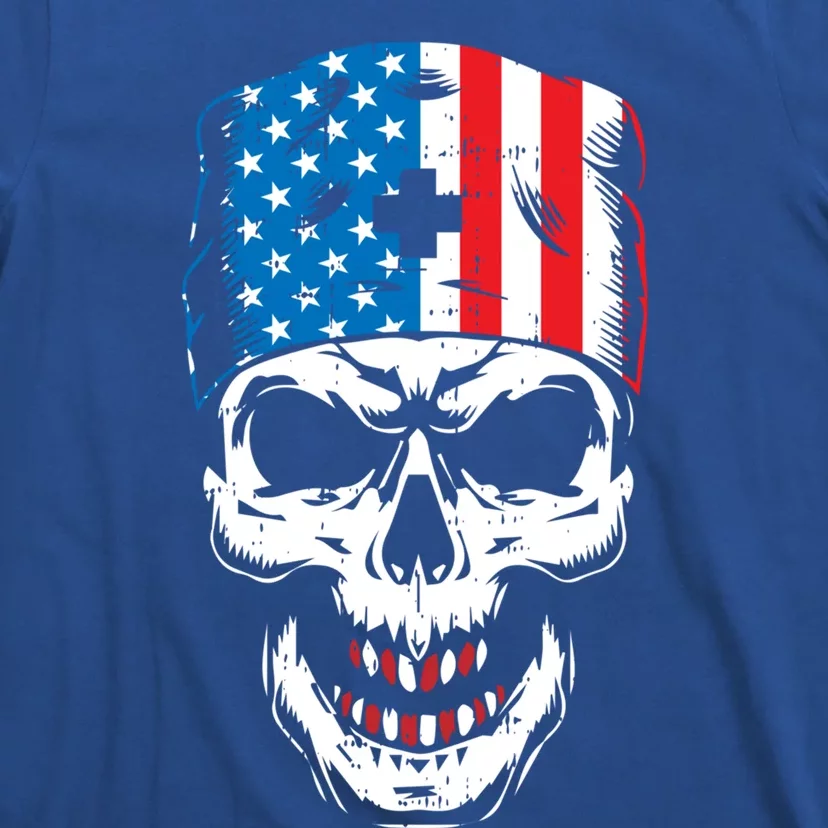 Police Skull 4th Of July Puppy Patriotic Dog Lover Police Gift T-Shirt