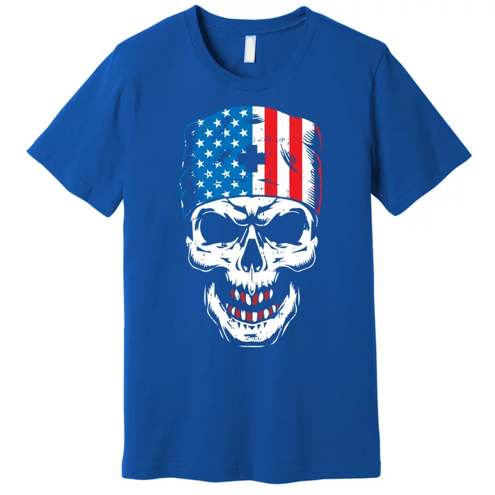 Police Skull 4th Of July Puppy Patriotic Dog Lover Police Gift Premium T-Shirt