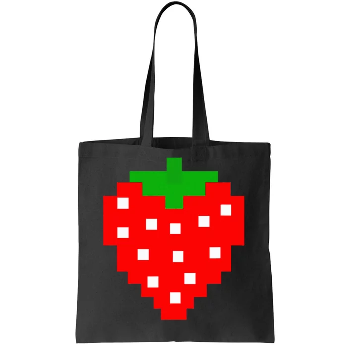 Pixel Strawberry 80s Video Game Halloween Costume Tote Bag