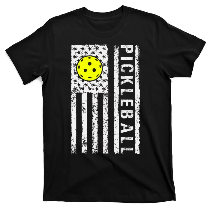 Pickleball Shirt American Flag Pickleball Player Gift T-Shirt