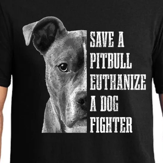 Pitbull Save A Pitbull Funny Dog Rescue Pitbull Mom Dad Pajama Set