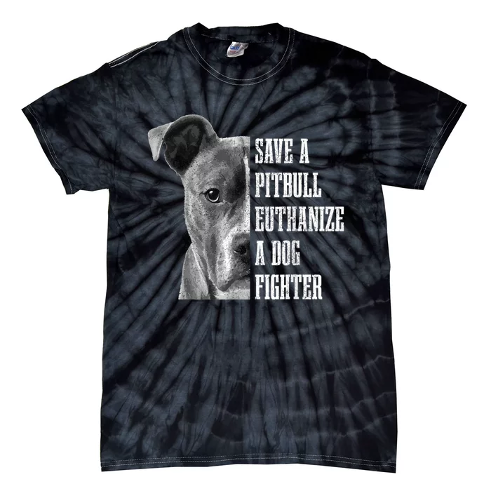 Pitbull Save A Pitbull Funny Dog Rescue Pitbull Mom Dad Tie-Dye T-Shirt