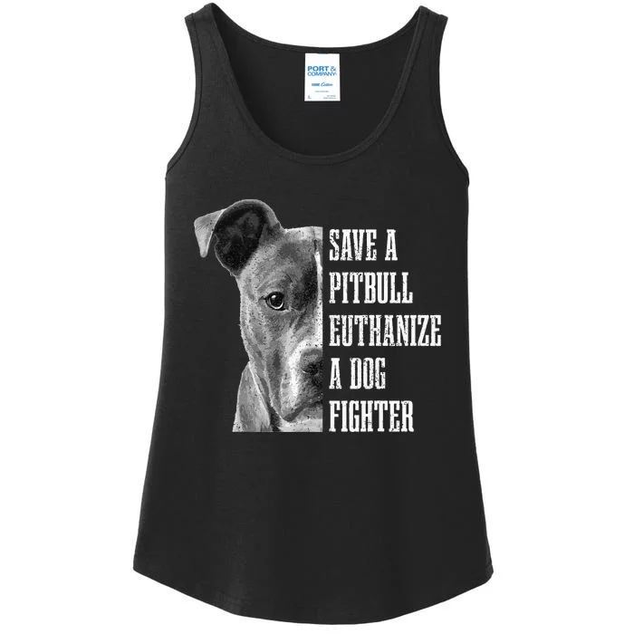 Pitbull Save A Pitbull Funny Dog Rescue Pitbull Mom Dad Ladies Essential Tank