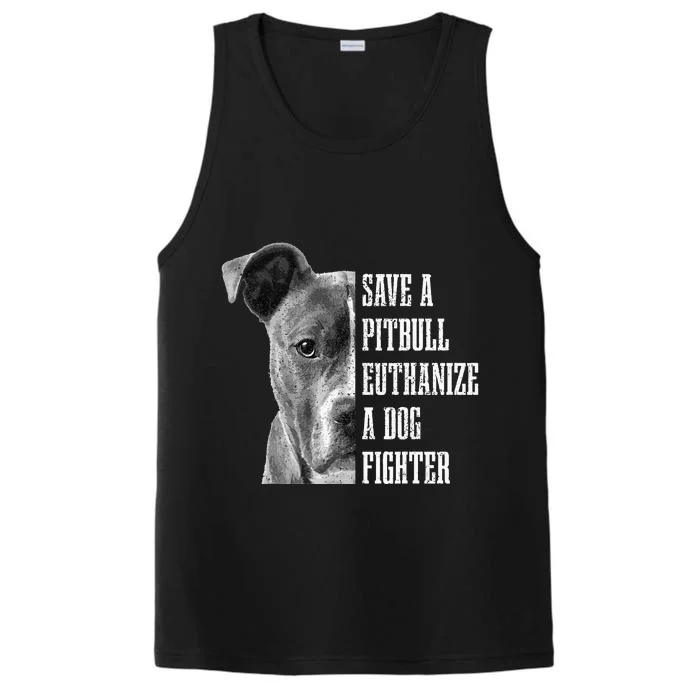 Pitbull Save A Pitbull Funny Dog Rescue Pitbull Mom Dad Performance Tank