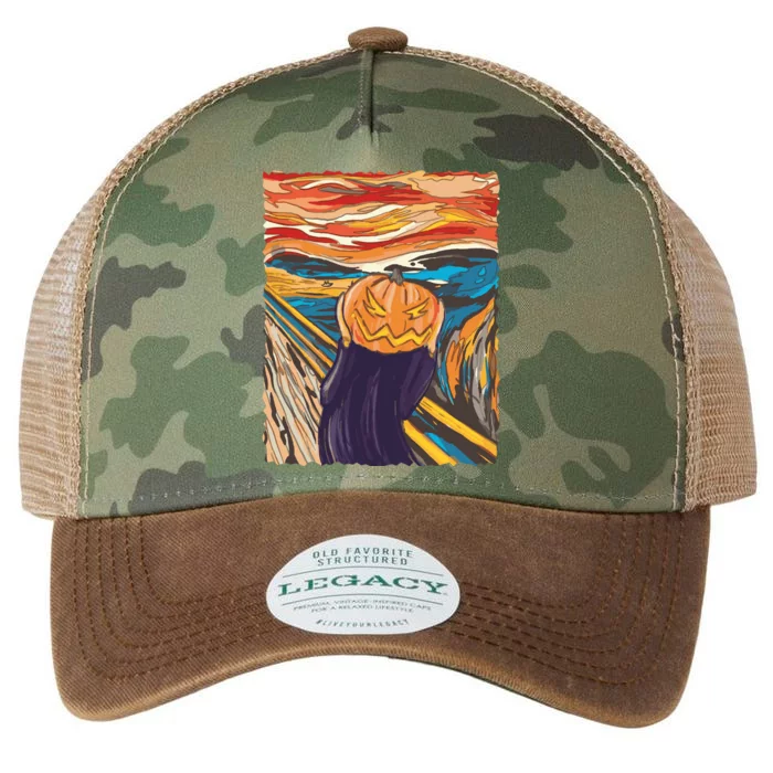 Pumpkin Scream Art Painting Parody Legacy Tie Dye Trucker Hat