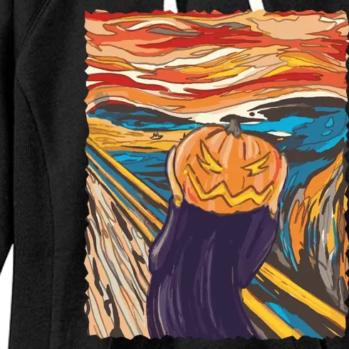 Pumpkin Scream Art Painting Parody Women's Fleece Hoodie