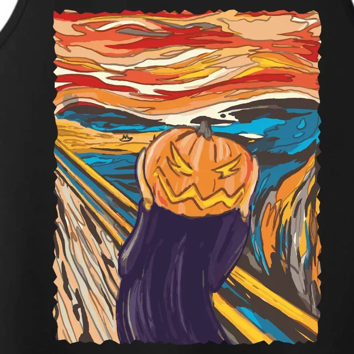 Pumpkin Scream Art Painting Parody Performance Tank