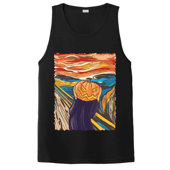 Pumpkin Scream Art Painting Parody Performance Tank