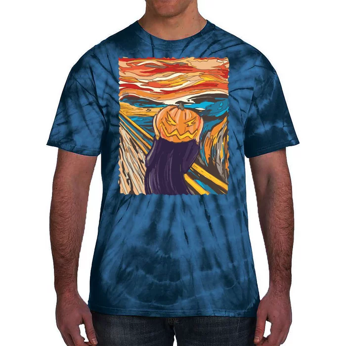 Pumpkin Scream Art Painting Parody Tie-Dye T-Shirt