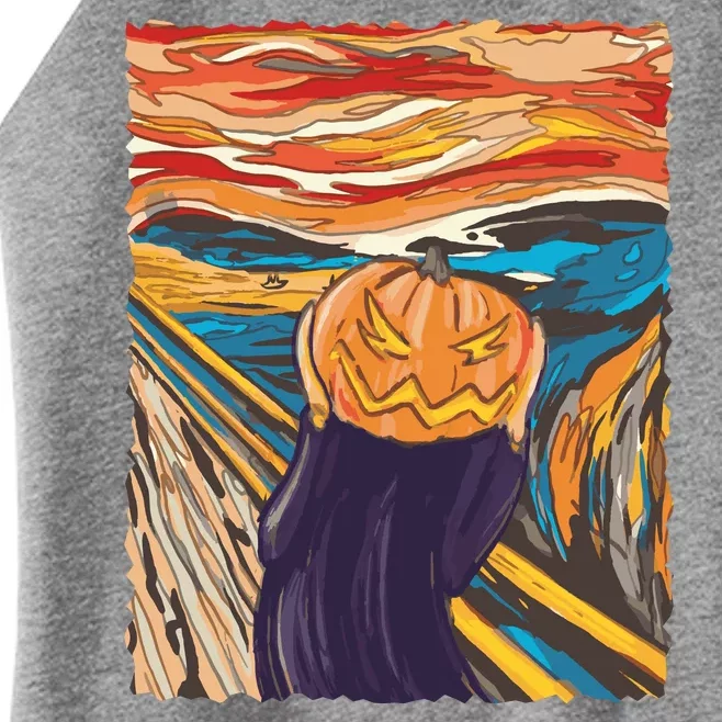 Pumpkin Scream Art Painting Parody Women’s Perfect Tri Rocker Tank