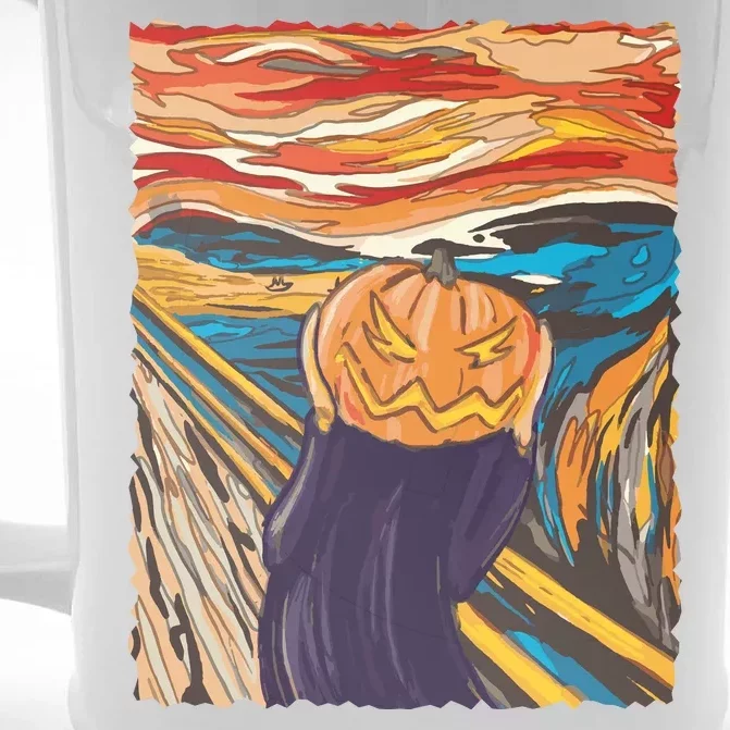 Pumpkin Scream Art Painting Parody Front & Back Beer Stein