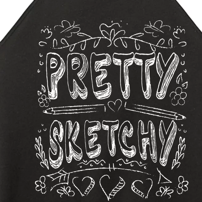 Pretty Sketchy Artists Pencils Art Lover Women’s Perfect Tri Rocker Tank