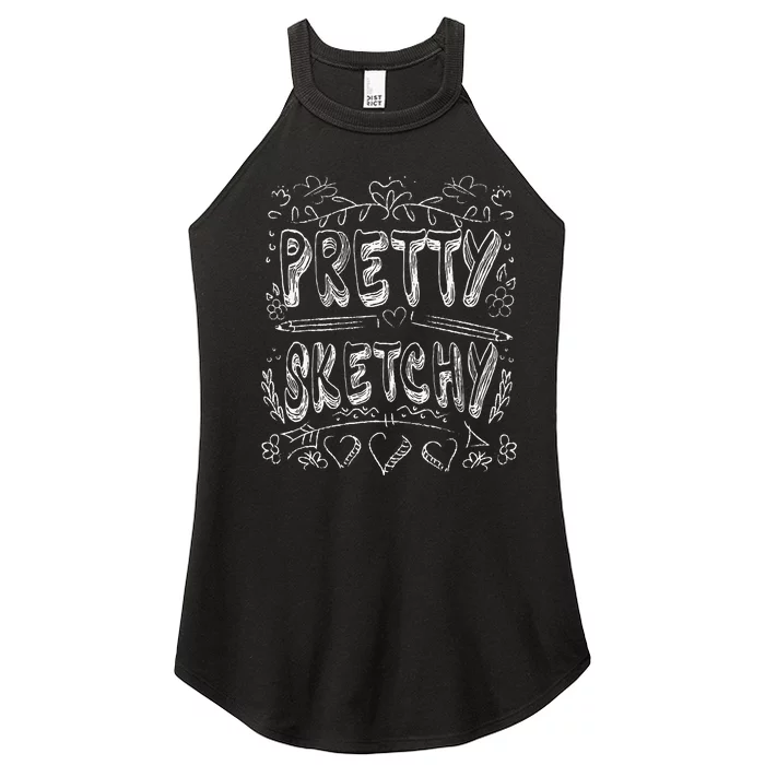 Pretty Sketchy Artists Pencils Art Lover Women’s Perfect Tri Rocker Tank